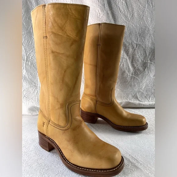 Frye Campus Boots 14L Women 8.5 B Banana Iconic Closet Staple Quiet Luxury Boho - Picture 16 of 16